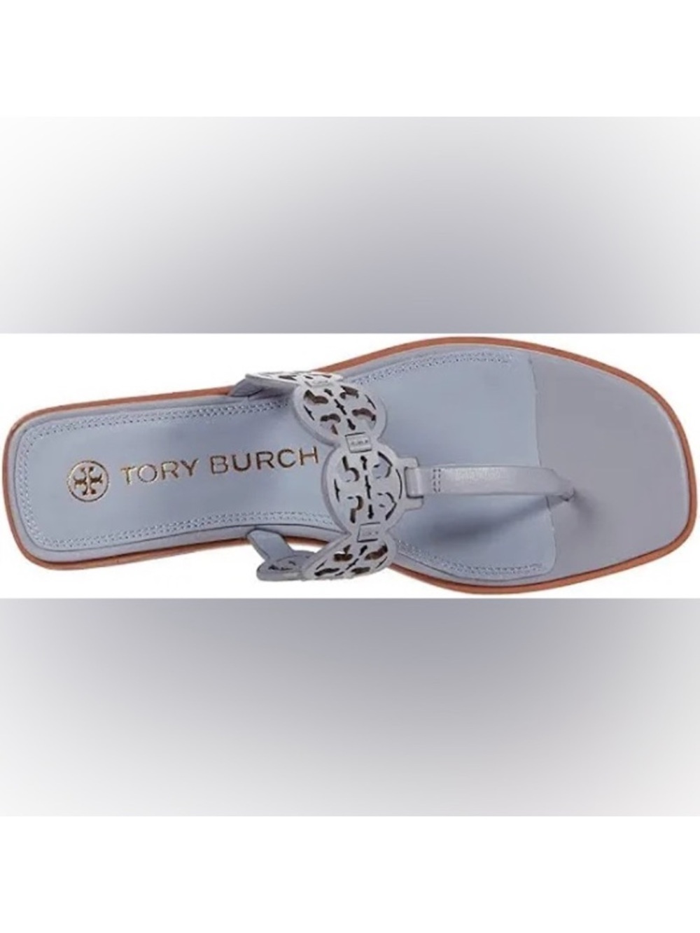 Tory Burch TINY MILLER THONG SANDAL LEATHER Cloud Blue size 9 - Picture 4 of 13
